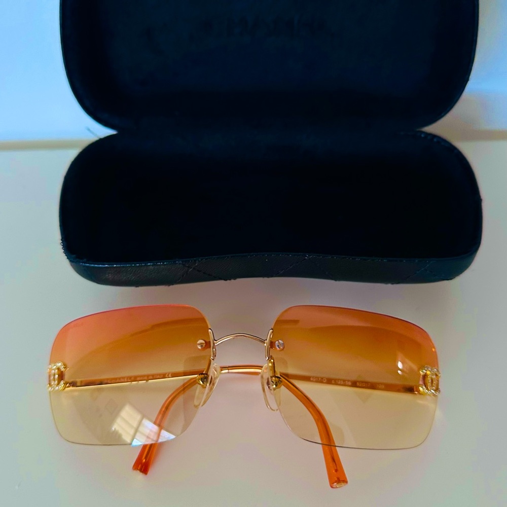 Rare 💫CHANEL VINTAGE SUNGLASSES SWAROVSKI CRYSTAL CC - Picture 8 of 16